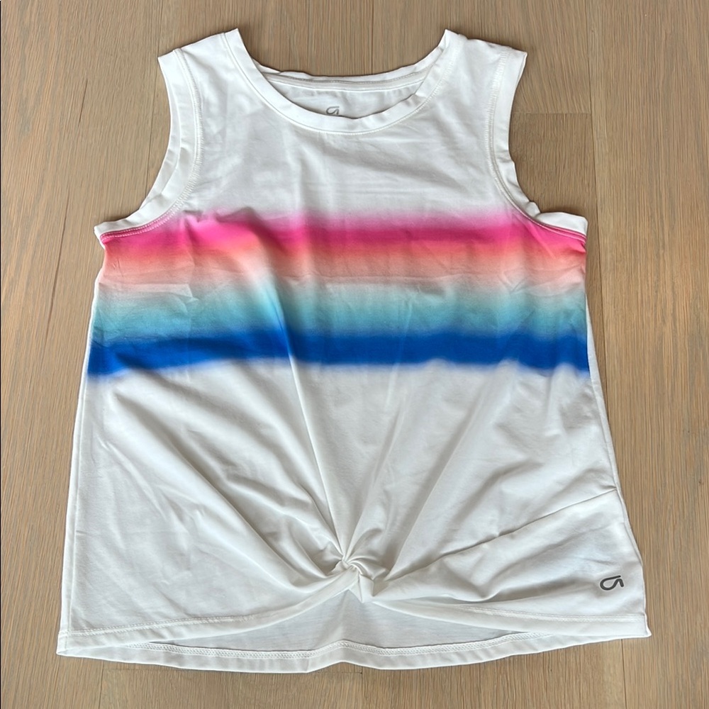 GAP Blue and White Tie Front Muscle Tee
